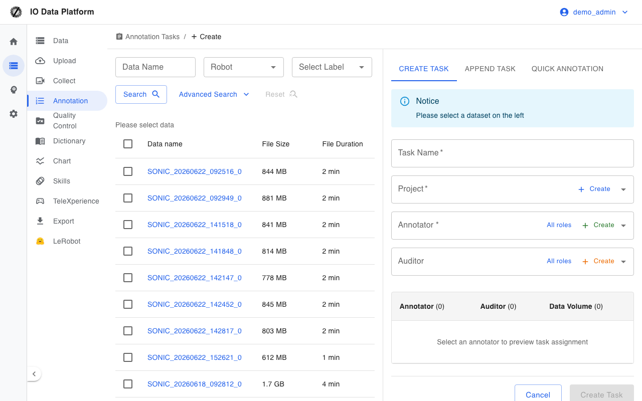Create Annotation Task form