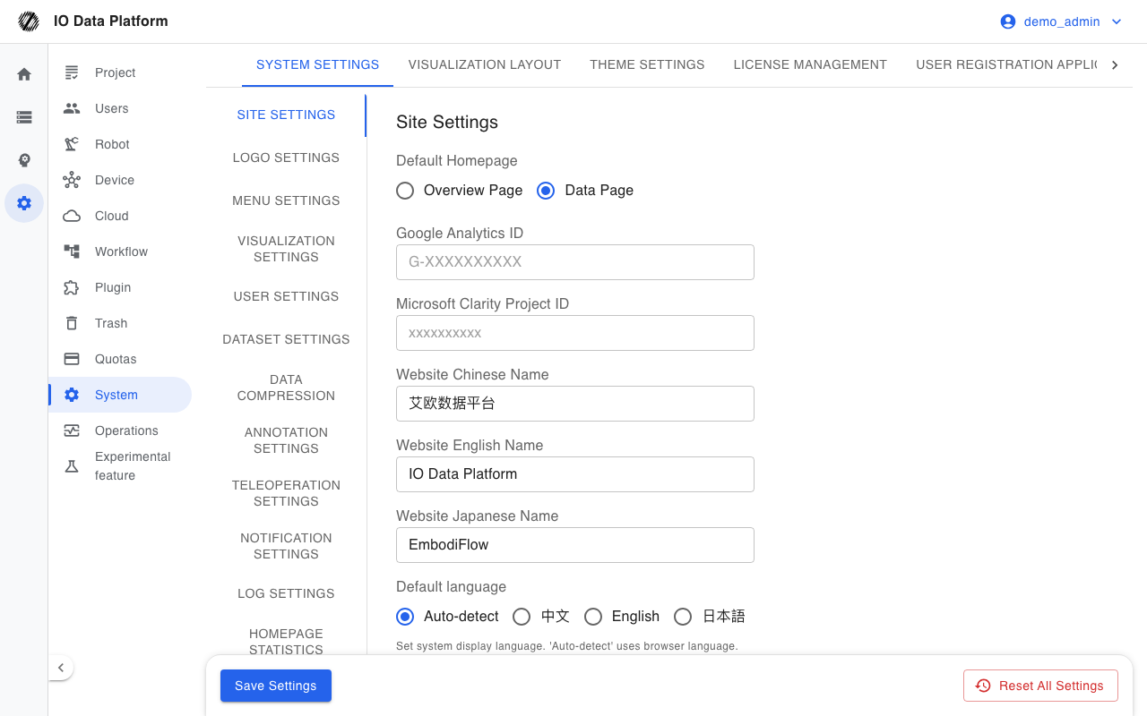 System Settings