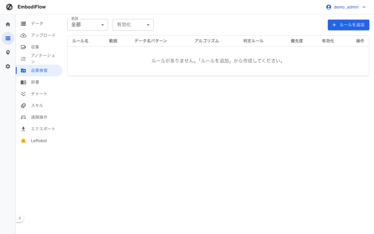 品質検査ルール一覧