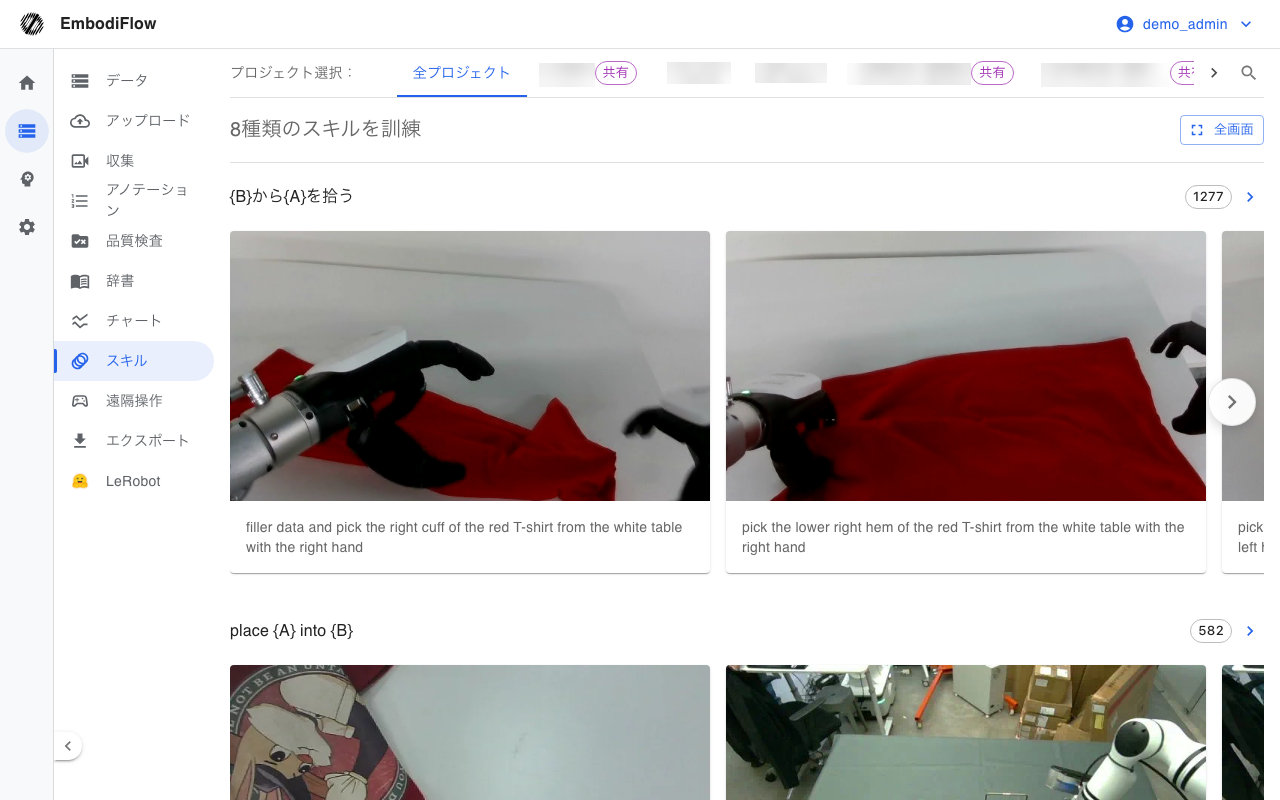 スキル一覧（管理者、テスト環境）