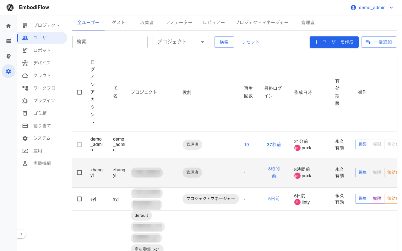 ユーザー管理一覧（管理者）