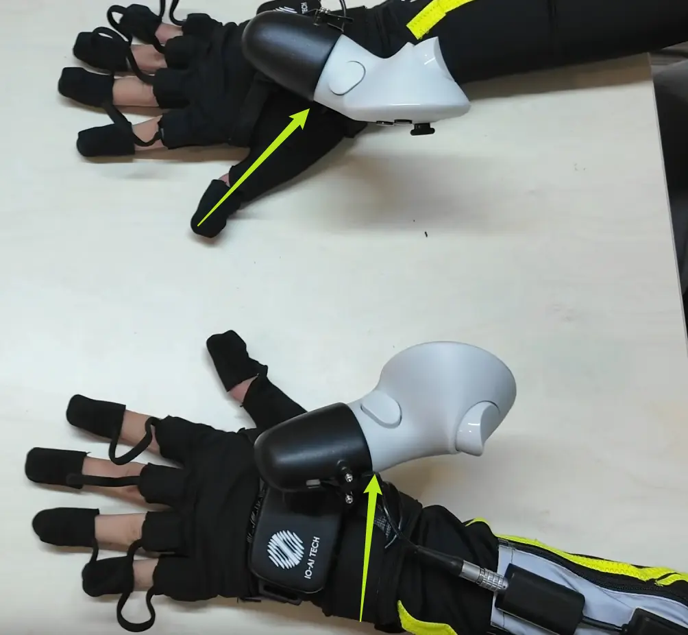 VR手柄在Pro版手套内安装完成