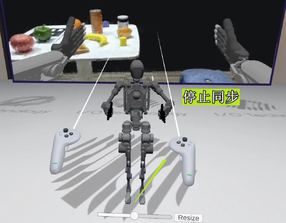 按下B键停止同步运动