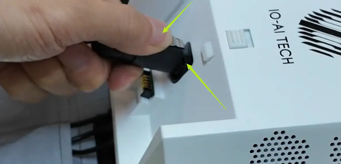 TeleSuit main controller power plug side view