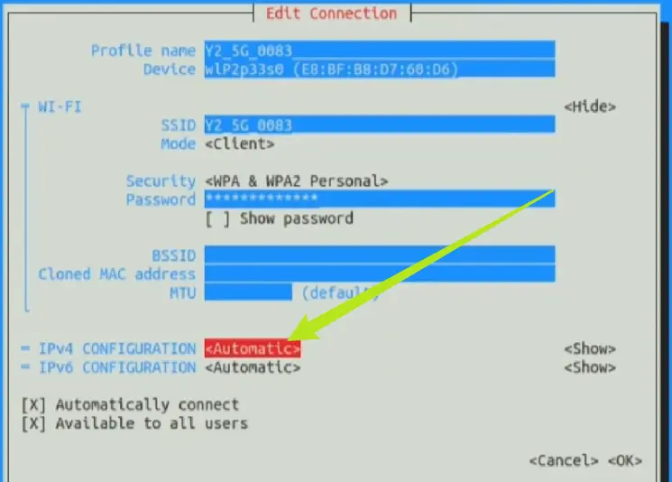 Set IPv4 to manual