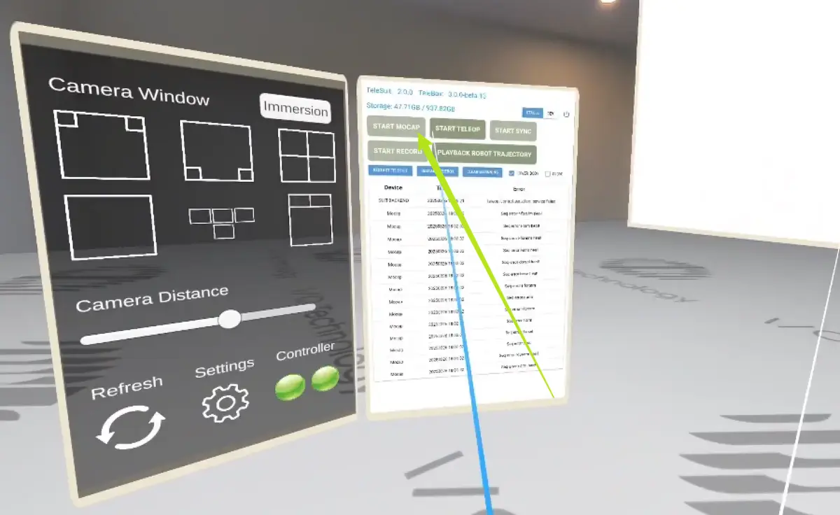 START MOCAP button