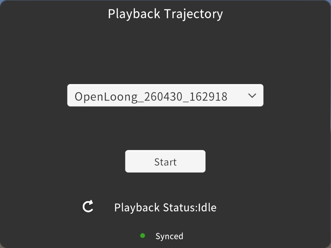 Trajectory playback panel