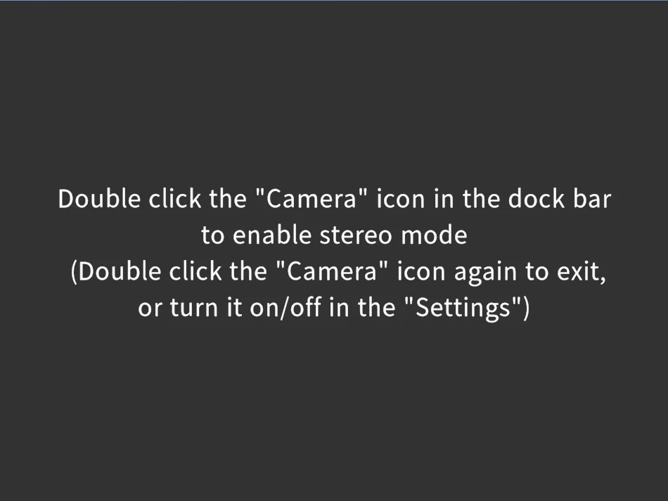 Stereo camera panel prompt